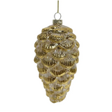 Gold Pinecone Ornament Set