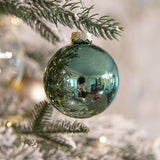 Glass Ball Ornament Set - Green 12 Pack