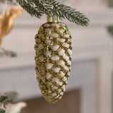 Pinecone Glass Ornament Set - Gold
