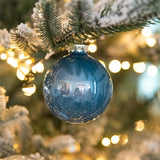 Glass Ball Ornament Set - Peacock Blue 12 Pack