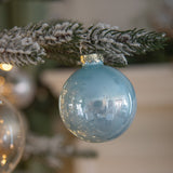 Glass Ball Ornament Set - Peacock Blue 12 Pack