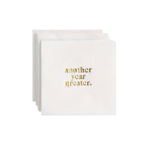 Gold Foil Cocktail Napkins - Another Year Greater