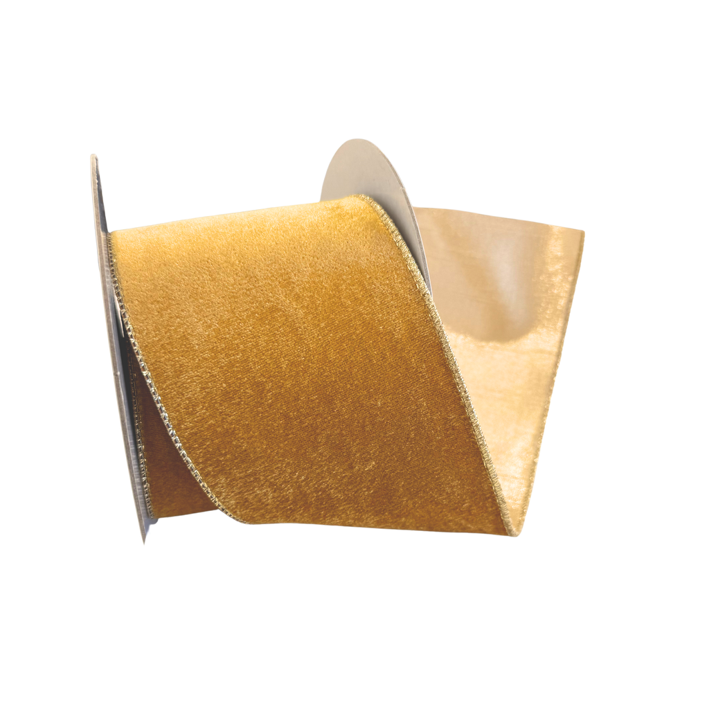 Ochre Velvet Ribbon - 4