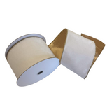 Ivory Velvet and Gold Ribbon