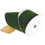 Evergreen Suede and Gold Ribbon