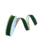 Evergreen Suede and Gold Ribbon