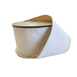 Ivory Velvet and Gold Ribbon