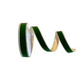 Evergreen Suede and Gold Ribbon 1"