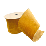 Ochre Velvet Ribbon - 4"