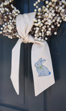 Bunny with Bow Wreath Sash