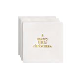 Gold Foil Cocktail Napkins - A Merry Little Christmas