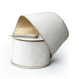 Ivory Velvet and Gold Ribbon