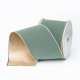 Celadon Suede and Gold Ribbon