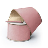 Pink Velvet Ribbon with Gold Back - 4
