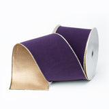 Purple Suede Ribbon with Gold Dupioni Back - 4