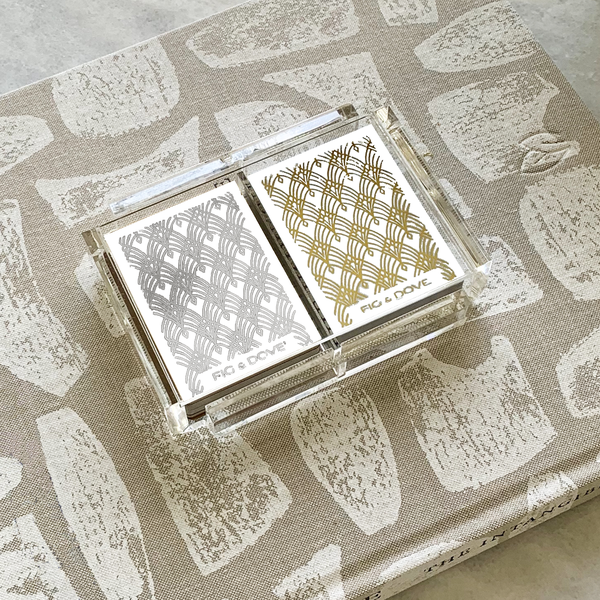 playing card deck in acrylic tray