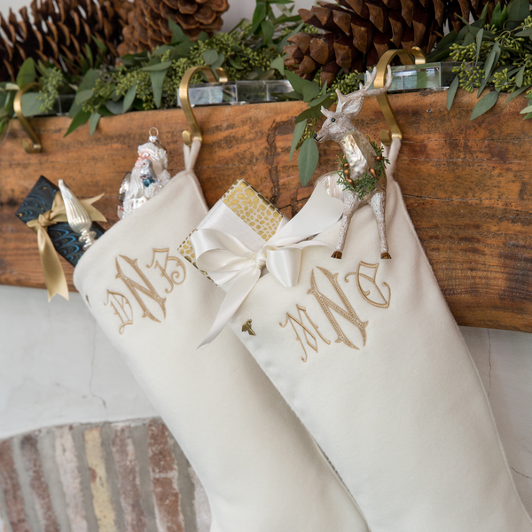 Personalized Cream Christmas Stockings