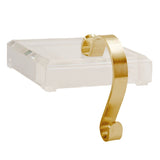 brass or gold acrylic stocking holder 