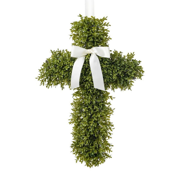 Cross Boxwood Wreath