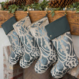 Fig & Dove Velvet Hand-Painted Christmas Stockings
