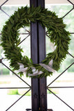 Fresh Bay Leaf Wreath Decorated with Three Acrylic Christmas Dove Ornaments