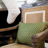 Green and Gold Italian Fabric Pillow