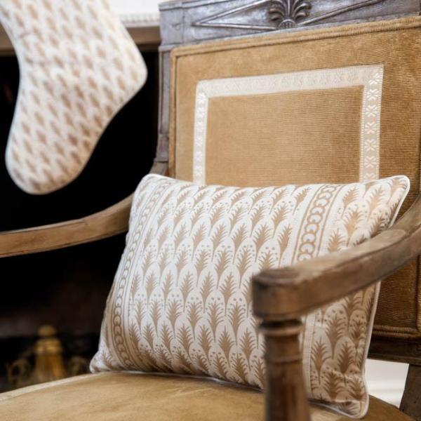 Ivory and Gold Italian Fabric Pillow