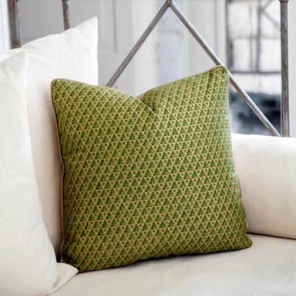 Square Fortuny Green Accent Pillow