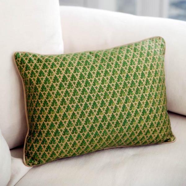 Rectangle Fortuny Green Accent Pillow