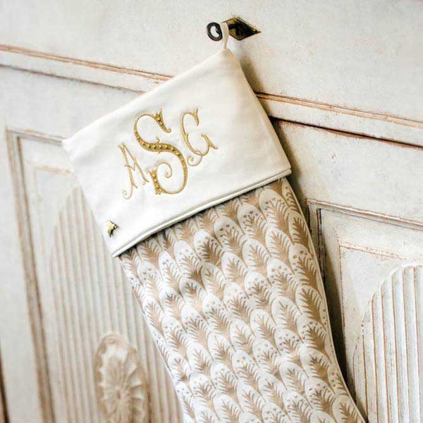 Christmas Stocking with Gold Lion on Cuff