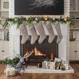 Light Gray Christmas Stocking with Monogram