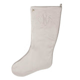 Light Gray Christmas Stocking with Personalized Monogram