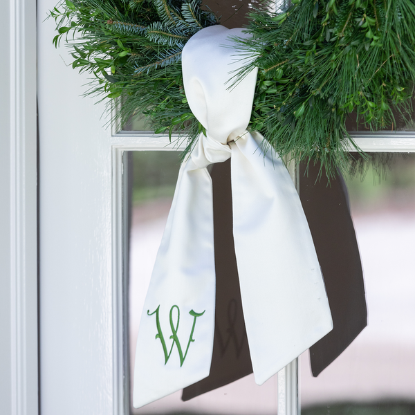 Monogram Wreath Sash | Wreath Sash | Front Door Decor | How to tie Wreath  Sash – Fig & Dove