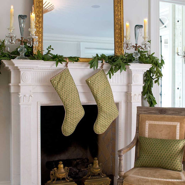 Green and Gold Fortuny Christmas Stockings