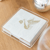 Beverage Napkins with Gold Dove