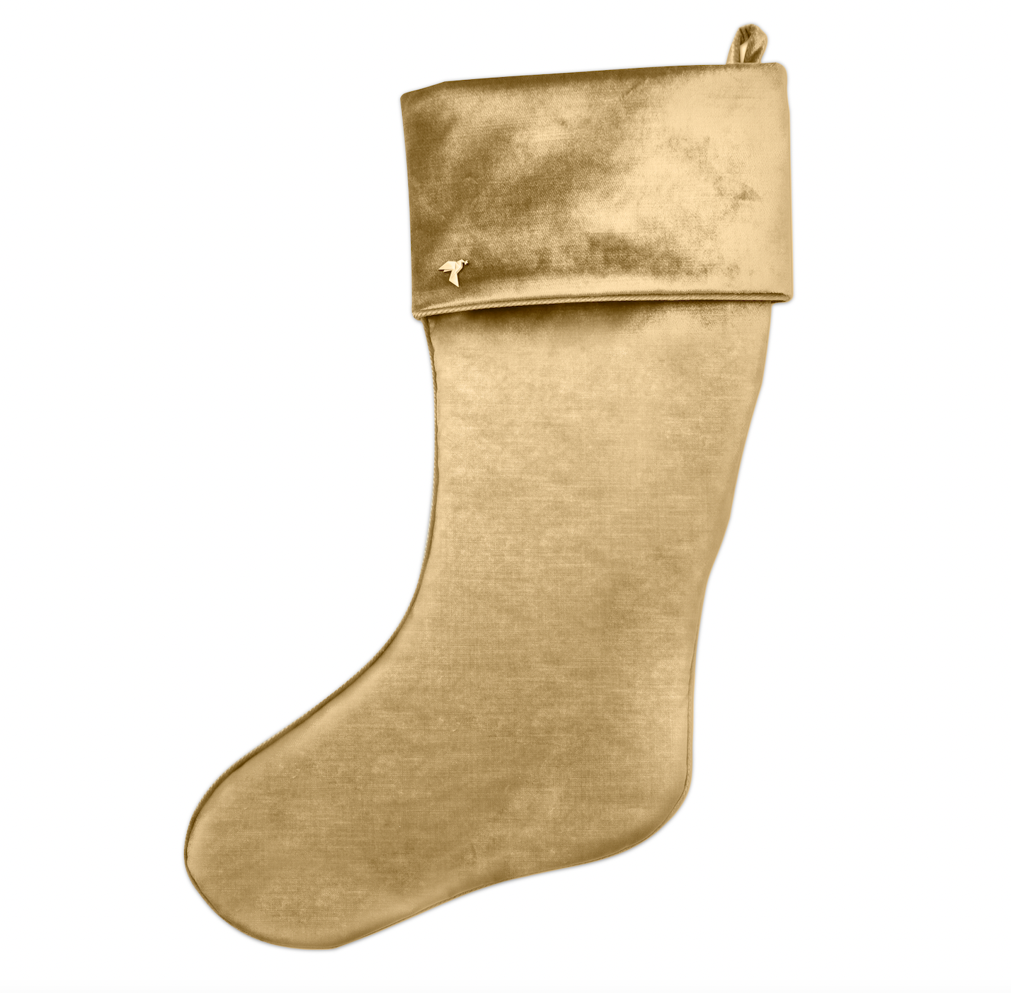 Gold Velvet Stocking with Cuff