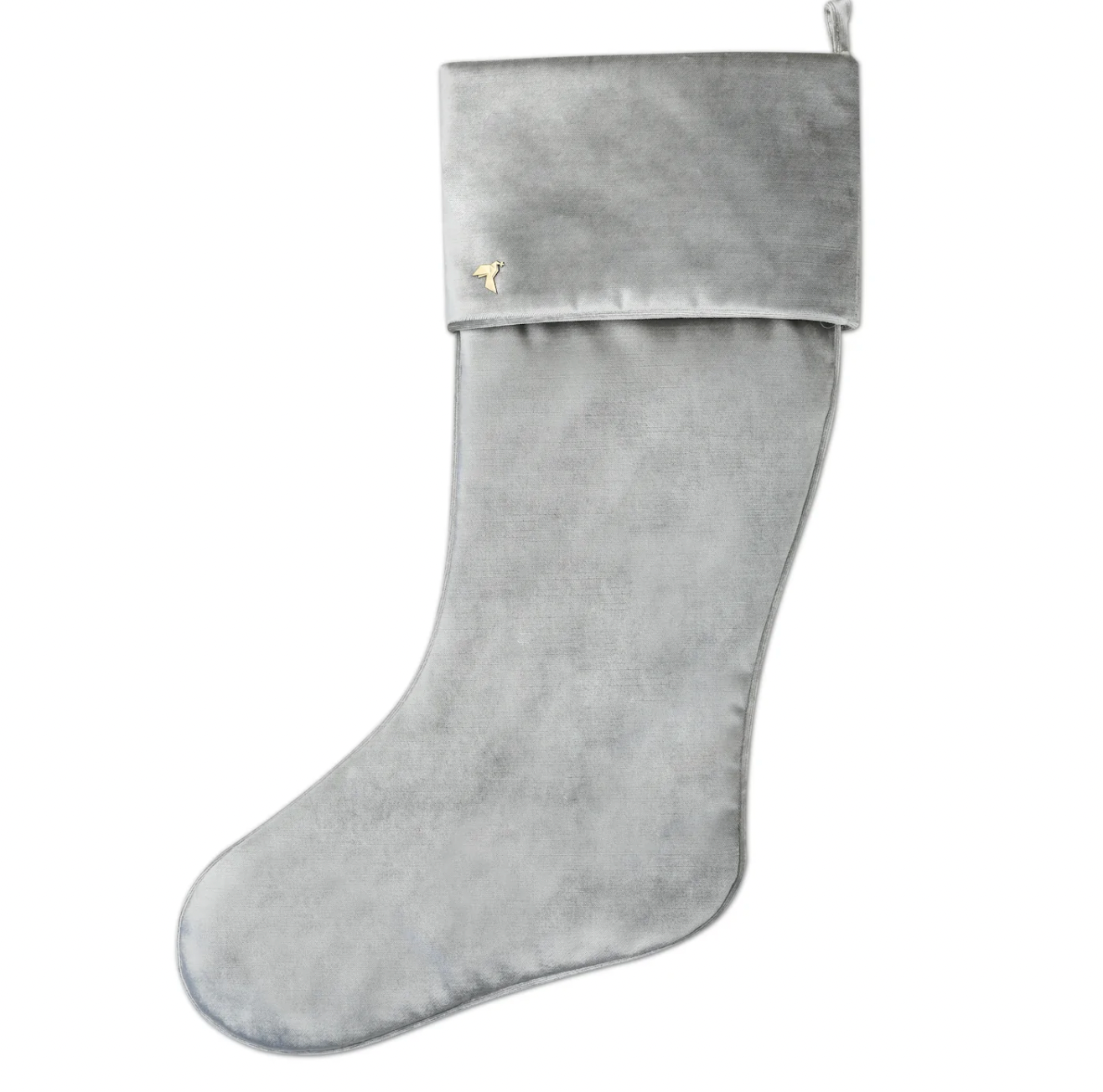 Silver Velvet Stocking with cuff
