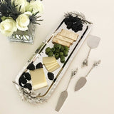 Olive Branch Cheese Knife Set with Matching Stainless Steel Tray