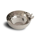 Medium Stainless Steel Bowl with Olive Branch Design