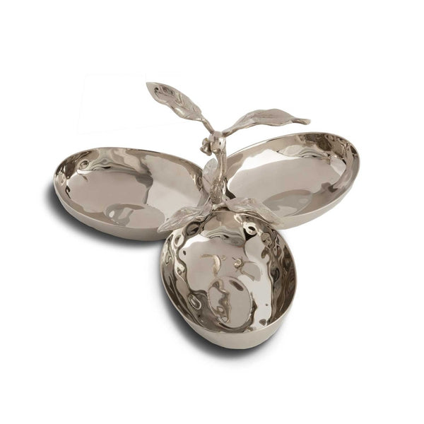 Olive Branch Stainless Steel Triple Bowl Server