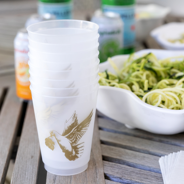 Fig & Dove signature frosted plastic cups