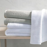 Monogrammed White Cotton Bath and Hand Towels