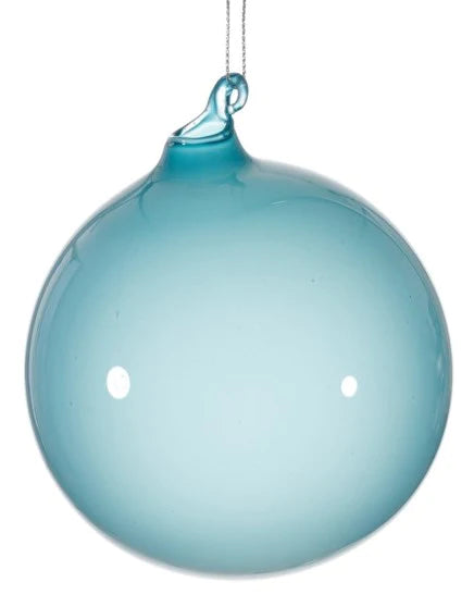 Large Glass Bubble Gum Ornament in Aqua- Set of 3