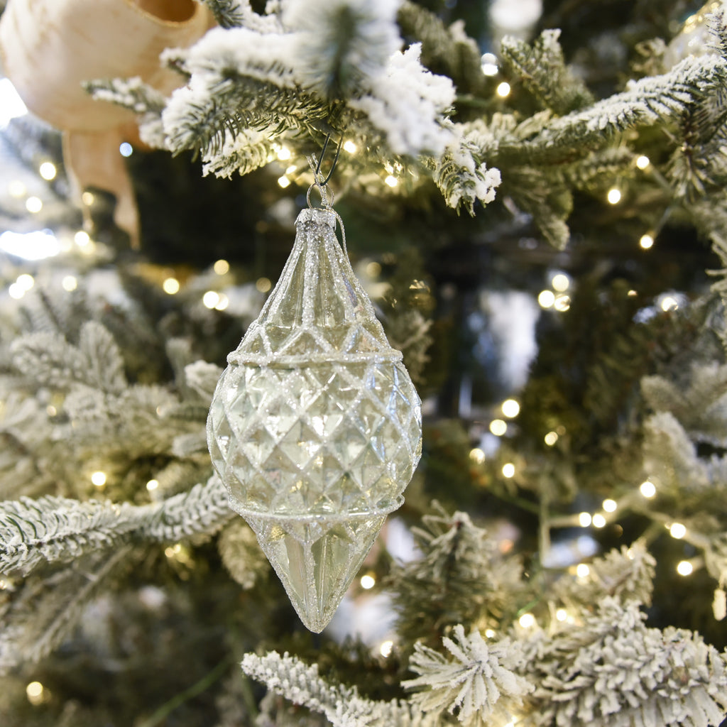 Sage Green Mercury Glass Finial Ornament Fig & Dove